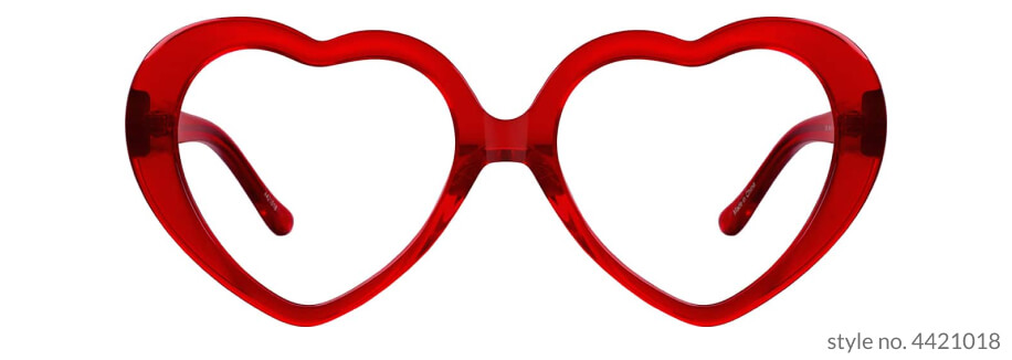 Red heart-shaped glasses, style no. 4421018.